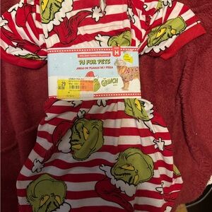 Grinch Pet Pajamas Red and White size M